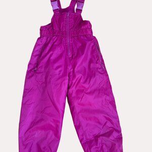 GIRLS PINK SNOWSUIT/SNOW BIB ADJUSTABLE STRAPS SIZE 104 (US 4T)